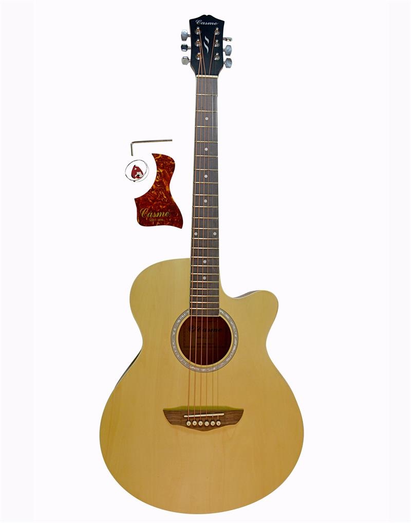 Promo Grand Concert Cutaway Acoustic Guitar Natural W/Black Head Stock