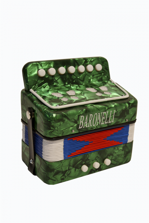 Baronelli Wooden Kids Mini Accordion Green