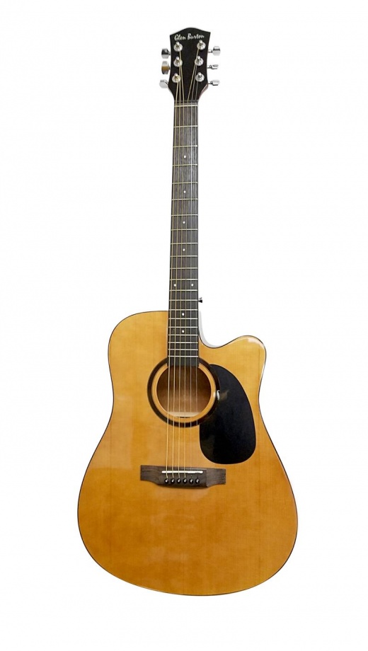 Glen Burton Deluxe Solid Top Cutaway Acoustic Dreadnought Guitar - Desert Sand