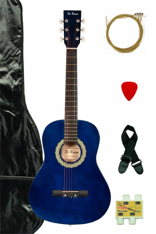 De Rosa Kids Acoustic Guitar Outfit Blue
