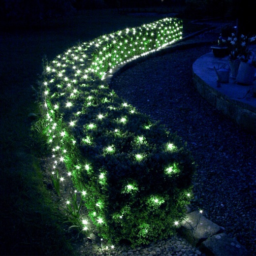 192 Led 6.6 Foot x 9.8 Foot Cool White Led Net Light Set - Mesh Lights