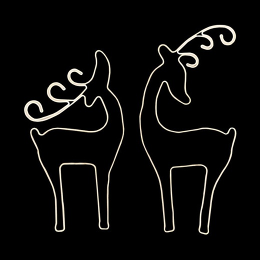 Led Neon Rope Deer Set Motif - Lighted Silhouette - Warm White - 42 Inch