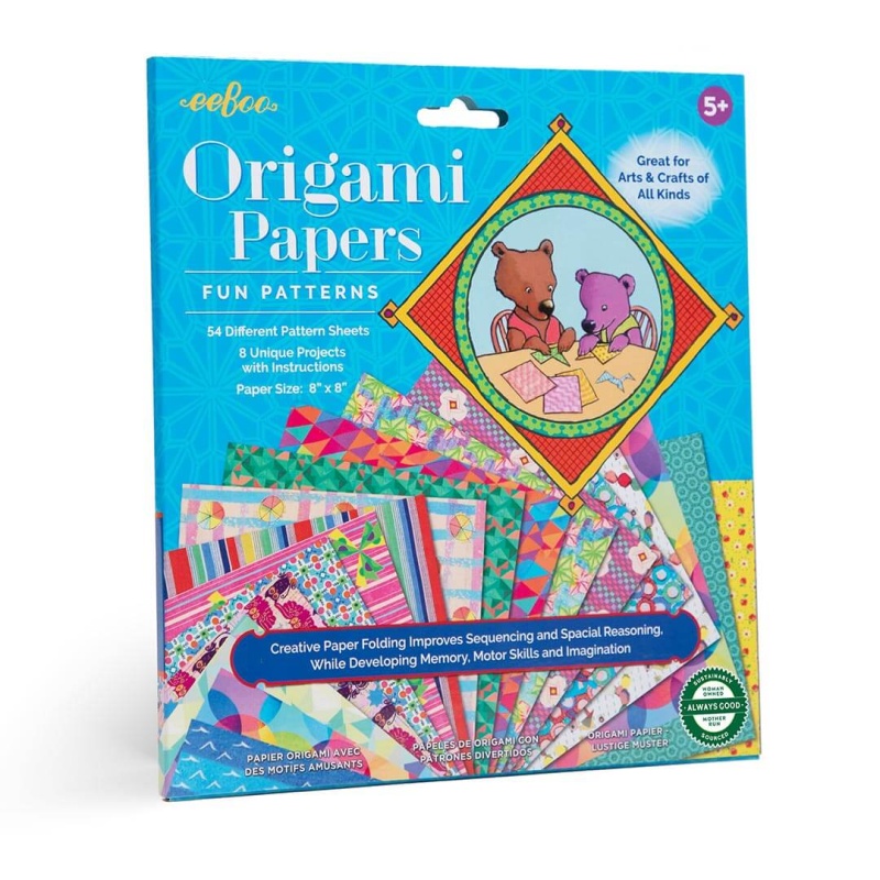 Fun Patterns Origami Papers - Eeboo Origami Kit for Kids
