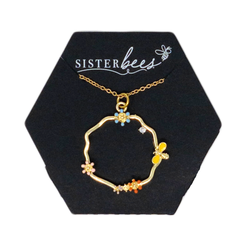 Honey Bee & Daisy Necklace - Sold In Sets Of 4