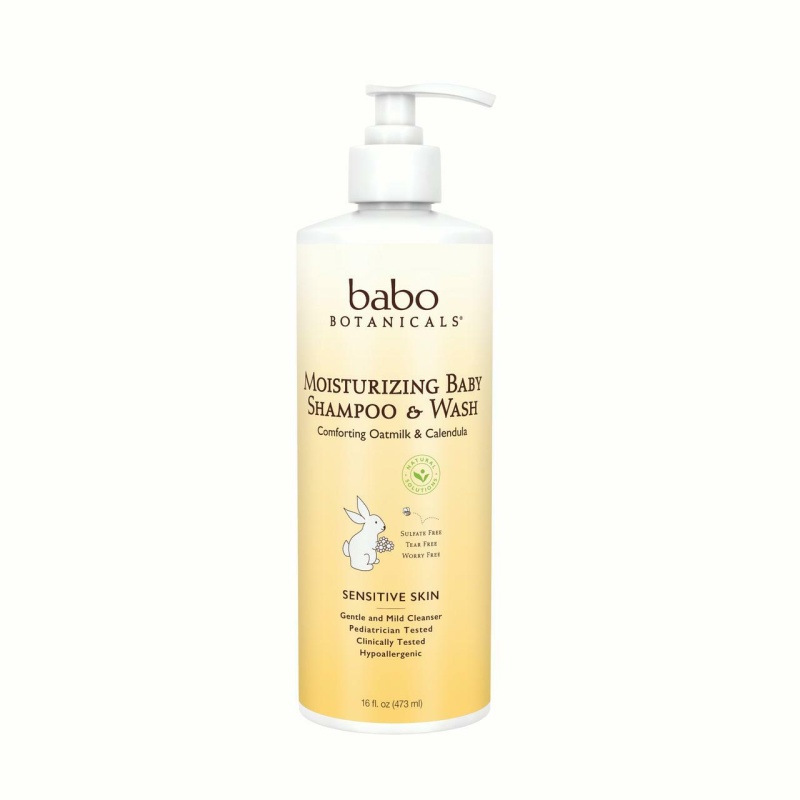 Babo Botanicals Baby Shampoo And Wash Moisturizing Oatmilk 16 Oz