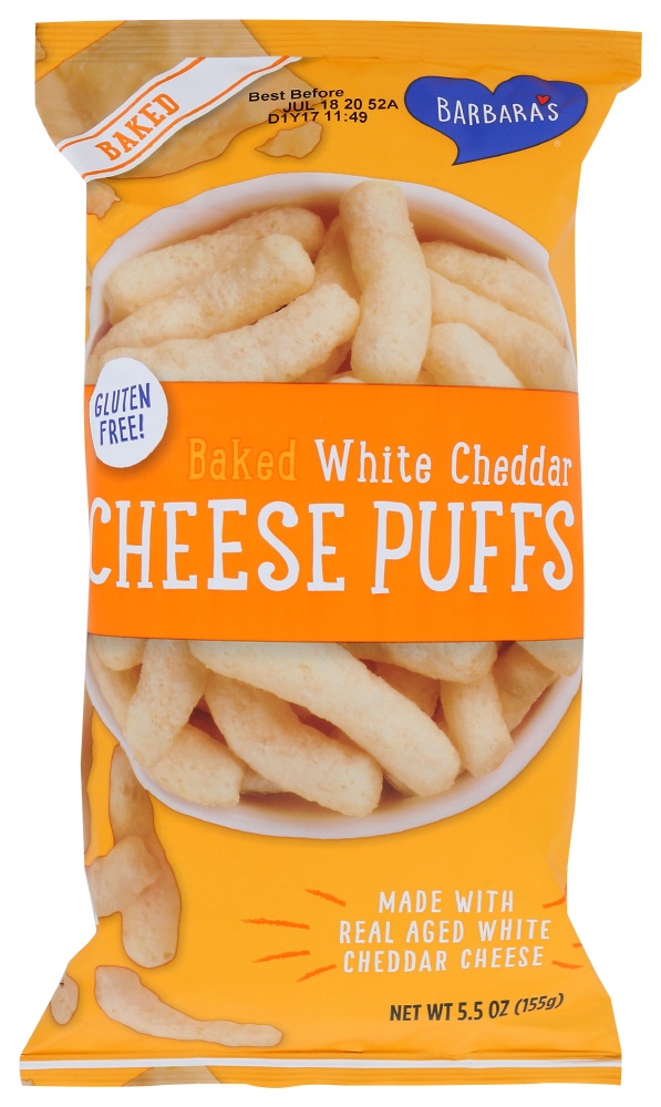 Barbara's Cheese Puff Bakes White Cheddar (12X5.5 Oz)