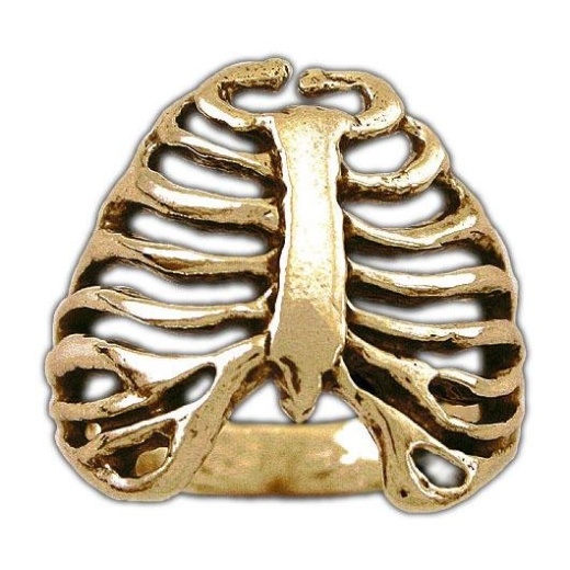 Gold Anatomical Rib Cage Ring