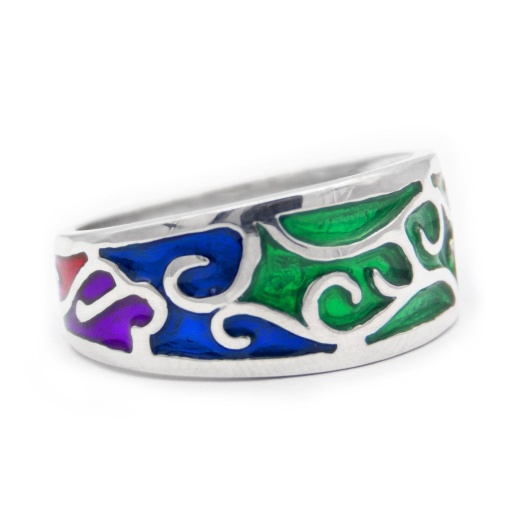Pride Band - Petite: Sterling Silver Rainbow Enamel Ring
