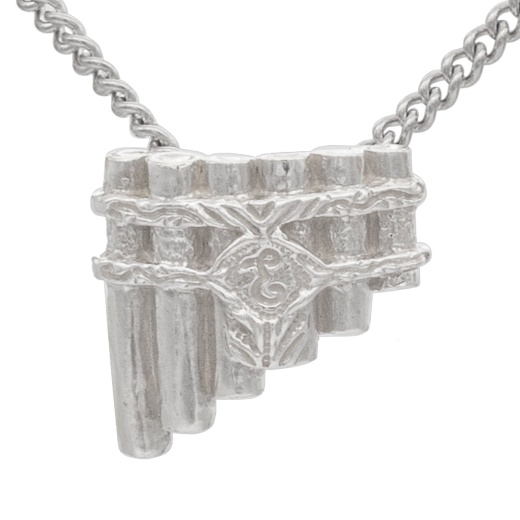 Gold Eolian Talent Pipes Necklace, Back Hanging