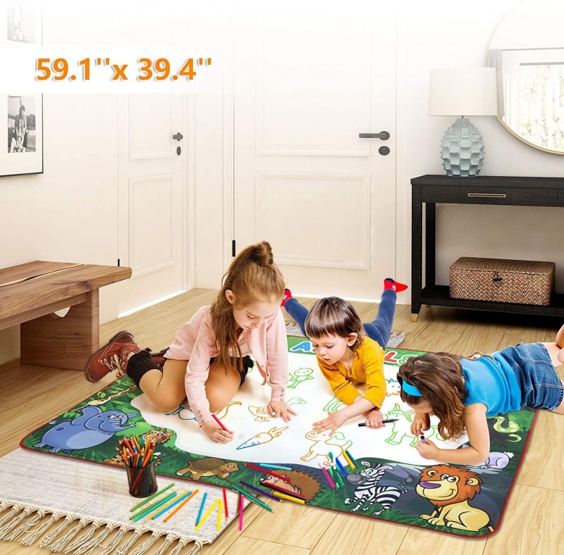 Water Doodle Mat 59 X 39 Inches Extra Large For Toddlers Kids Animal Water Drawing Pad Learning Toys Age 3+