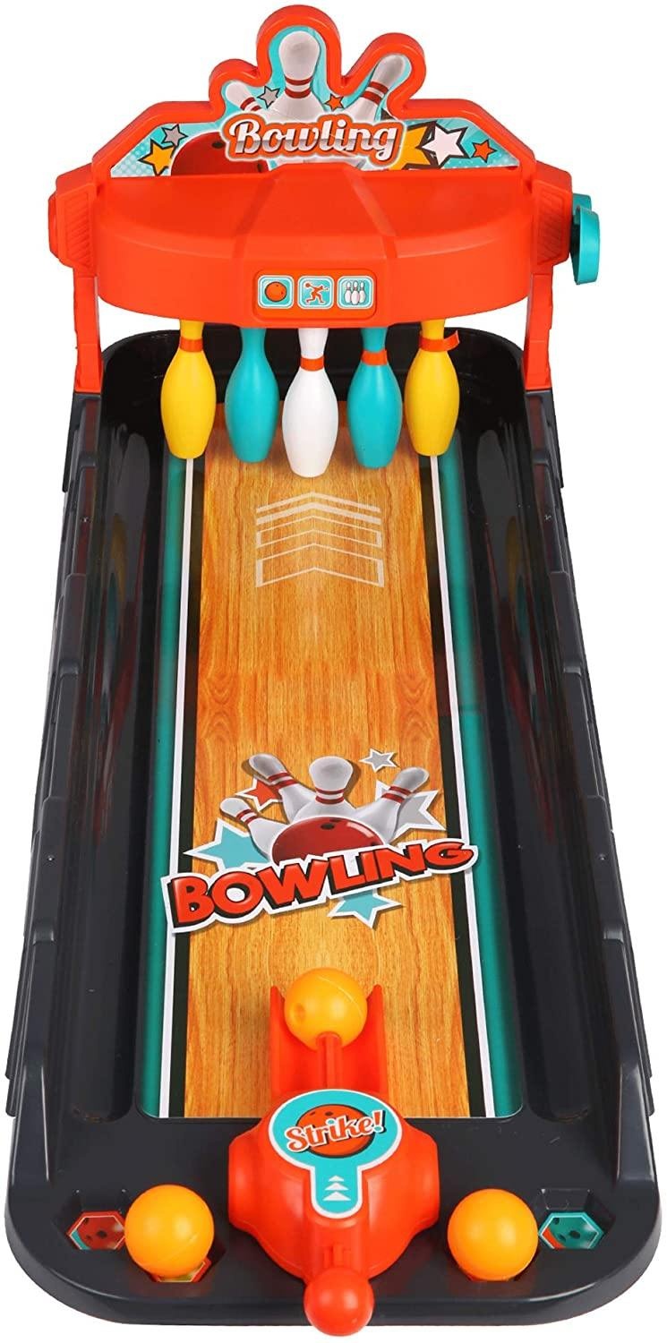 (Out Of Stock) Desktop Bowling Game Toys For Kids And Family, Parent-Child Interaction Launcher Bowling Toy Finger Game For Indoor Home Party Have Fun Relax