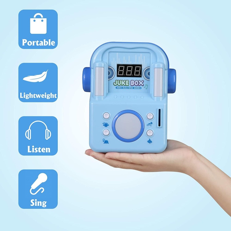(Out Of Stock) Children's Karaoke Speaker Kids Jukebox With Microphone - Portable Mini Machine For Singing Songs - For Indoor And Outdoor, Blue