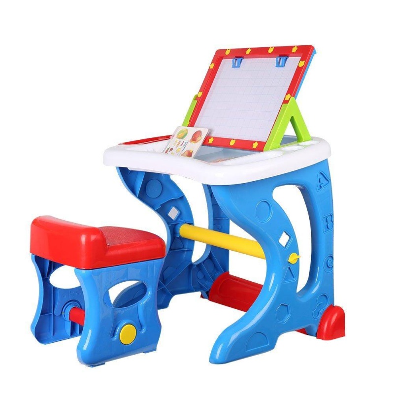 Deluxe Preschool Toys Learning Painting Desk Writing Board With Kids Chair And Easel