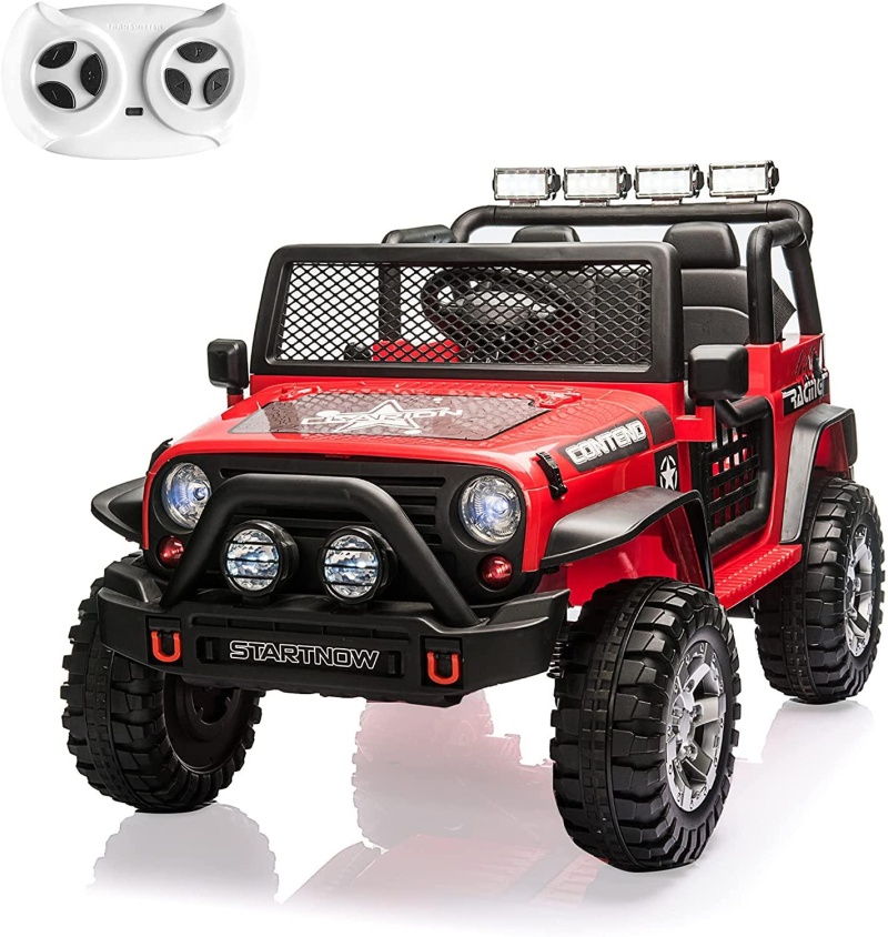 12V Electric Kids Ride On Car 2- Seat Suv Truck W/ Remote Control/ Spring Suspension/ Led Lights/ Bluetooth/ Mp3