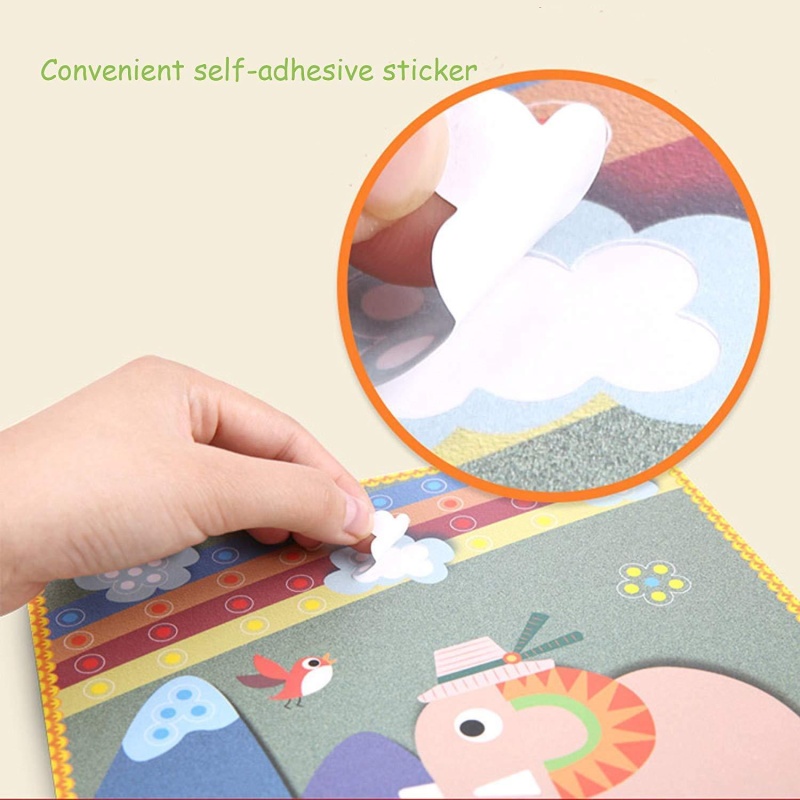 Color Rope Paste Painting Sticky Mosaics Kids 8 Cards Diy Art Crafts Educational Toys