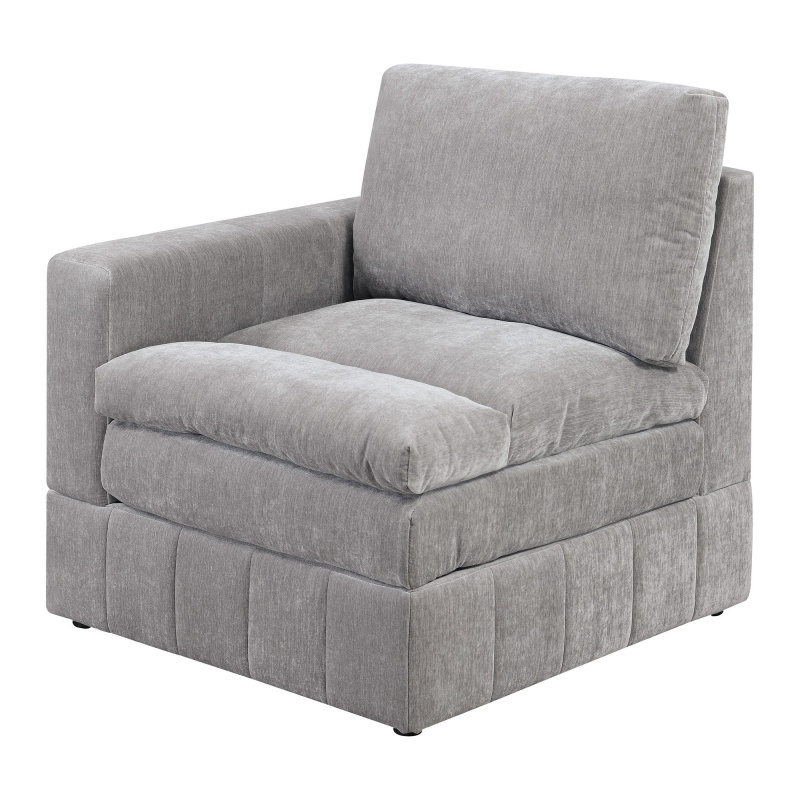 Luna 33 Inch Modular 1 Arm Corner Chair, Gray