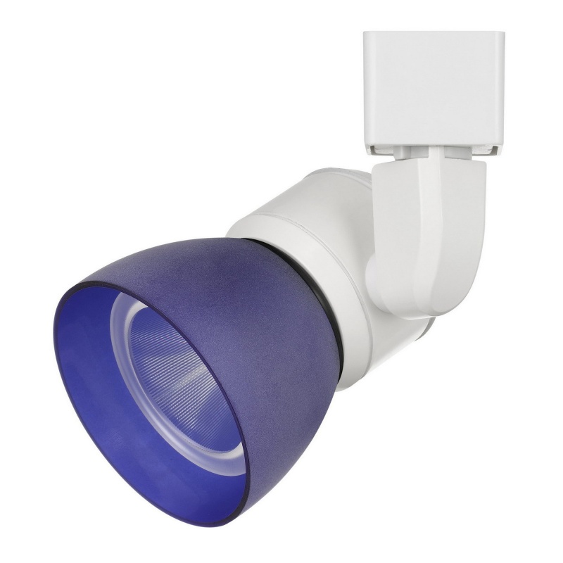 10W Integrated Metal And Polycarbonate LED Track Fixture, White And Blue