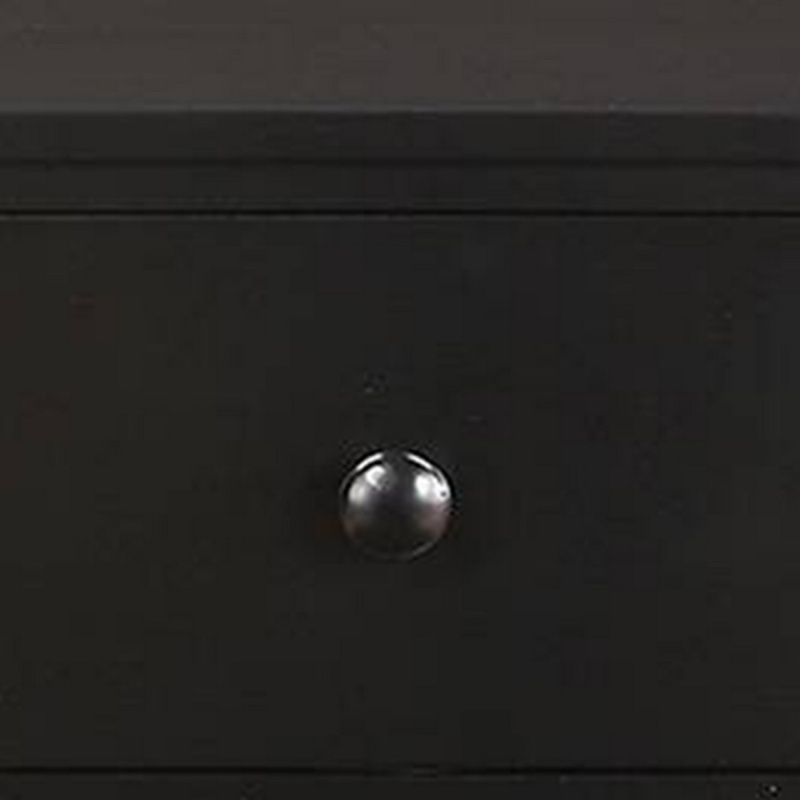 Pine Wood Night Stand With 2 Drawers, Black
