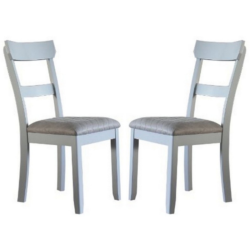 Side Chair With Fabric Seat And Open Back, Set Of 2, Beige