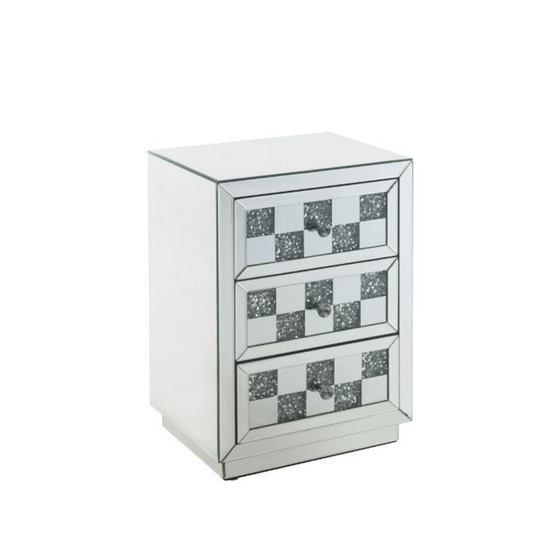 Accent Table With Self Closure and Safety Top Feature, White
