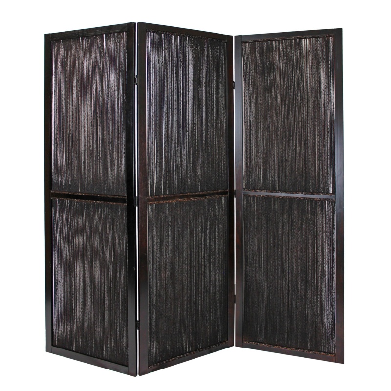 Yetta 72 X 72 Indoor Outdoor Folding Screen Room Divider, Handmade, Brown