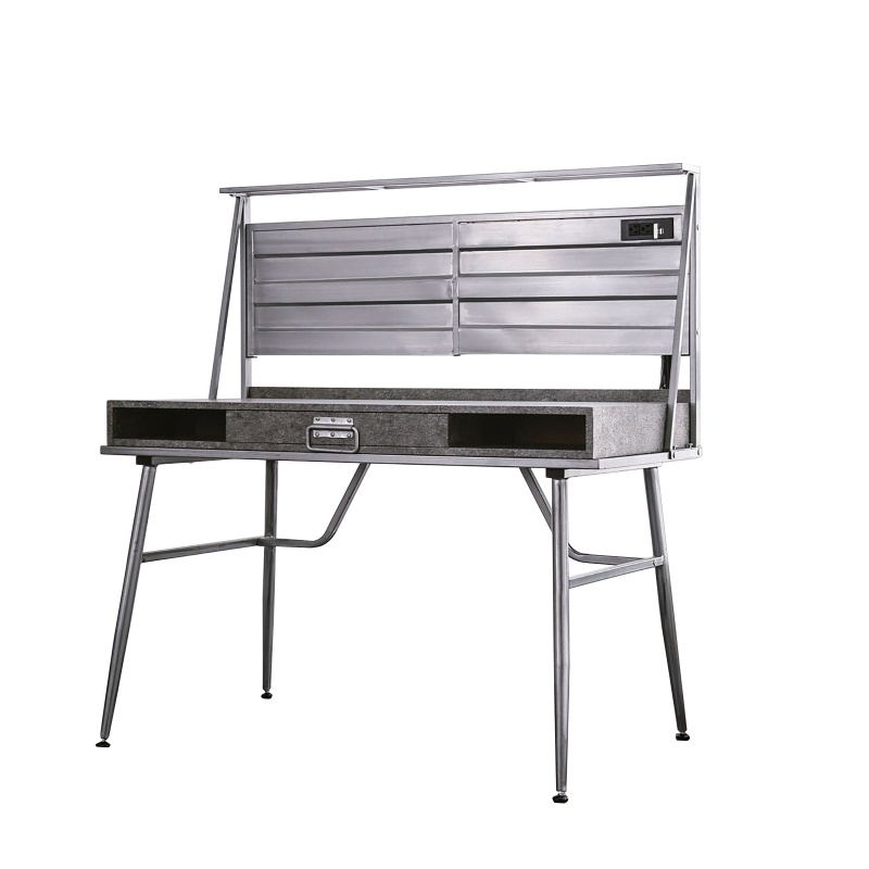 Corrugated Back Metal Frame Desk With USB Docks