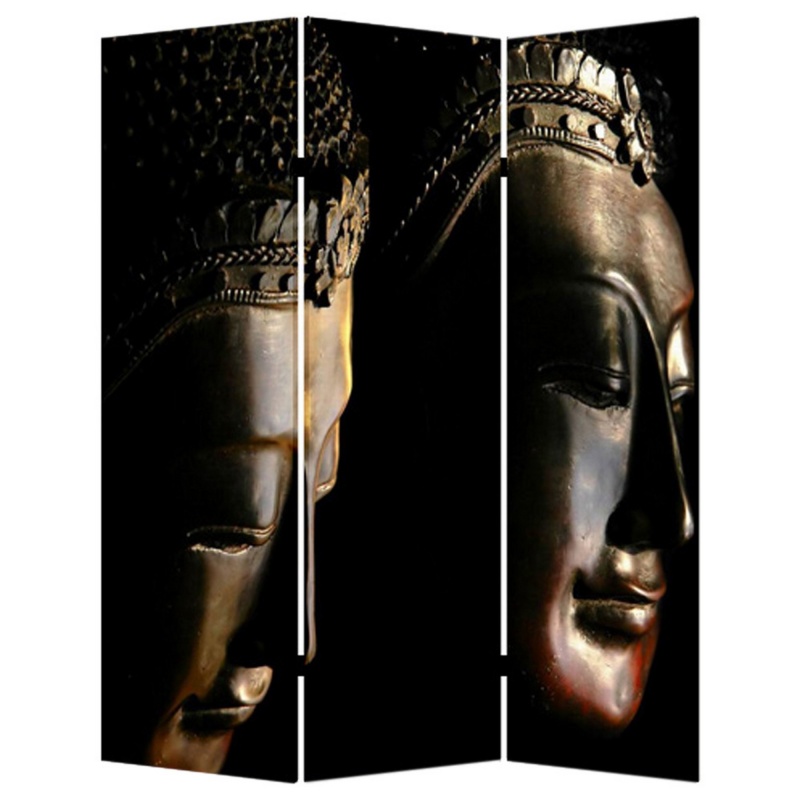 Benjara 71 Inch 3 Panel Canvas Screen