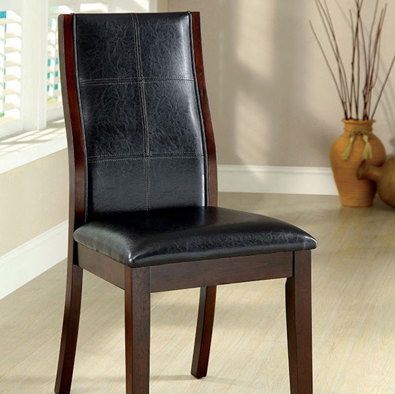 Townsend I Transitional Side Chair, Brown Cherry Finish, Set Of 2