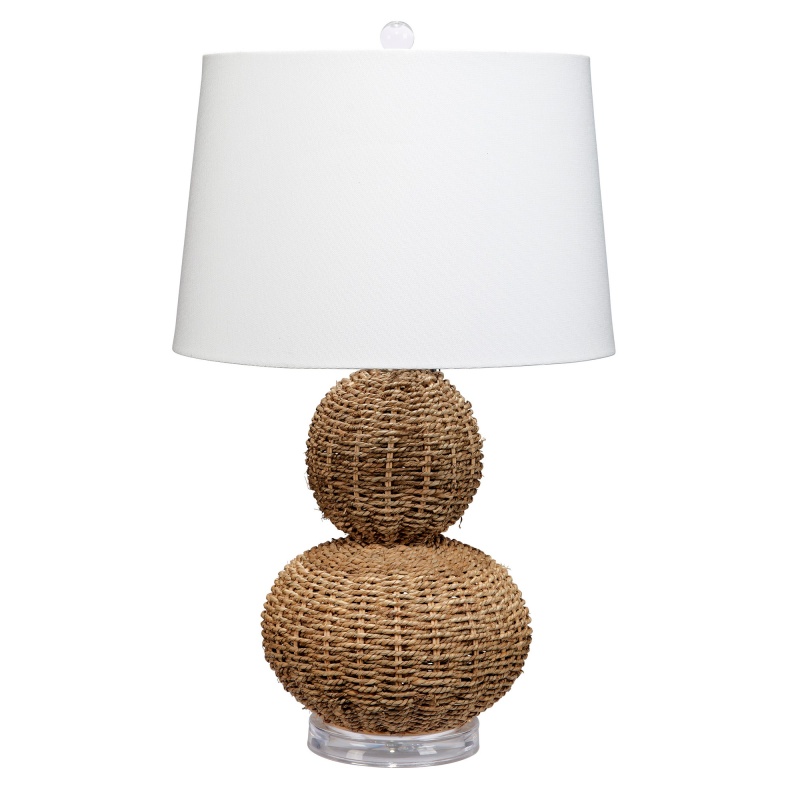 25 Inch Rattan Woven Table Lamp