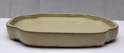 Beige Ceramic Humidity / Drip Tray (Medium) 7.25" X 5.25" X .75"Od 6.5" X 4.75" X .25"Id