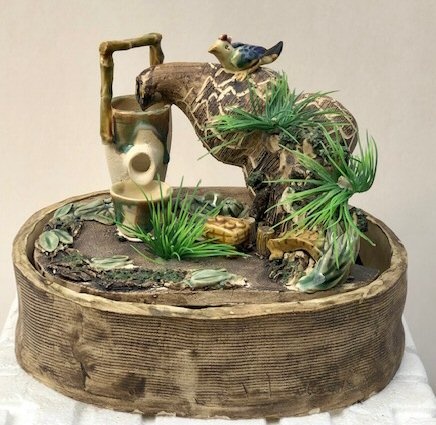 Ceramic Table Top Water Fountain 7.0" X 8.5" X 6.0