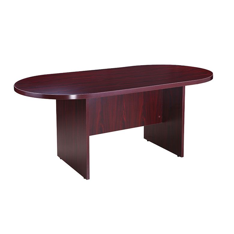 Boss 71W X 35D Race Track Conference Table, Mahogany