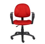 Boss Red Microfiber Deluxe Posture Chair W/ Loop Arms