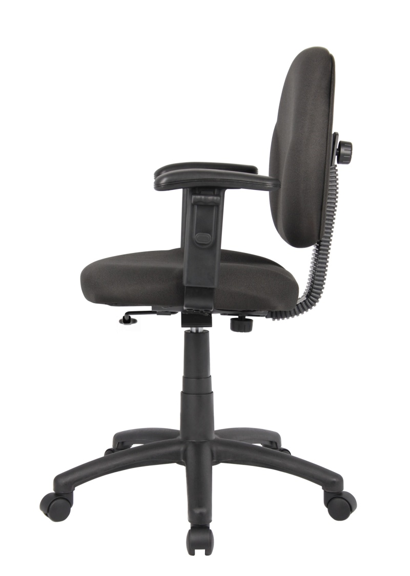 Boss Diamond Task Chair In Black W/ Adjustable Arms