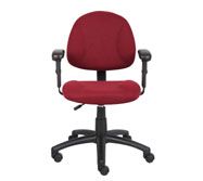 Boss Perfect Posture Deluxe Office Task Chair With Adjustable Arms, Burgundy
