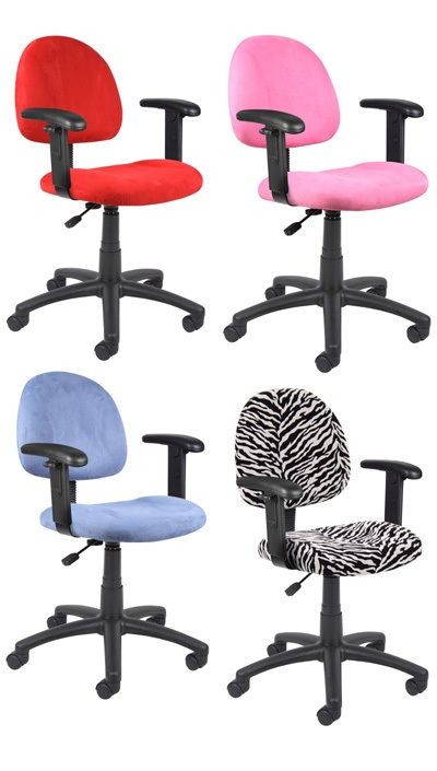 Boss Pink Microfiber Deluxe Posture Chair W/ Adjustable Arms