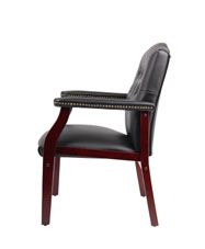 Boss Traditional Black Caressoft Guest, Accent Or Dining Chair W/ Mahogany Finish