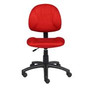 Boss Perfect Posture Deluxe Modern Microfiber Home Office Chair Without Arms, Red