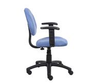 Boss Blue Microfiber Deluxe Posture Chair W/ Adjustable Arms