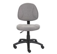 Boss Perfect Posture Deluxe Office Task Chair Without Arms, Grey