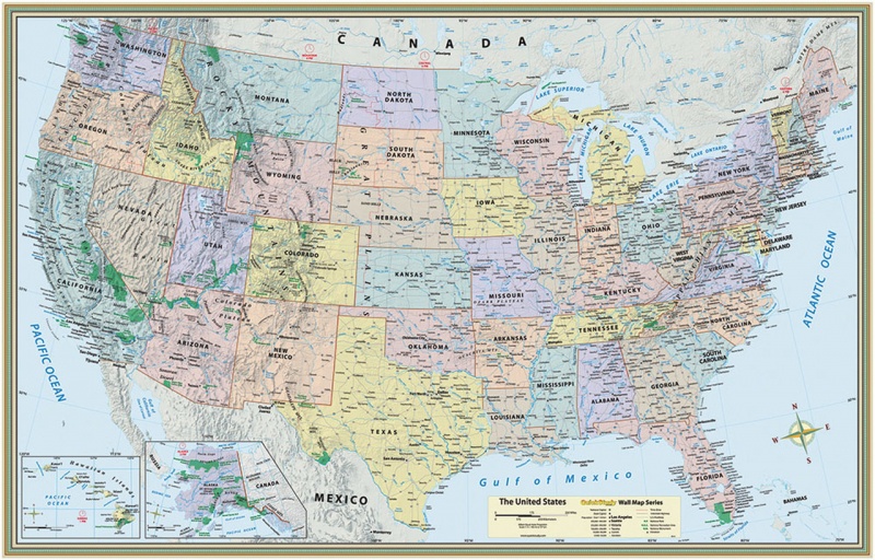 Quickstudy United States Map Laminated Poster