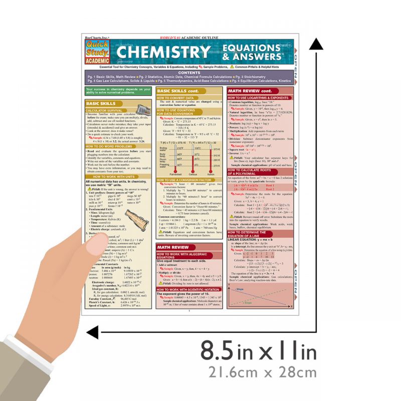 Quickstudy | Chemistry: Equations & Answers Laminated Study Guide