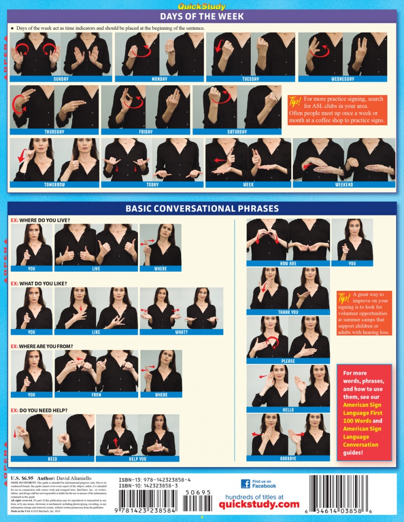 Quickstudy | American Sign Language Laminated Study Guide