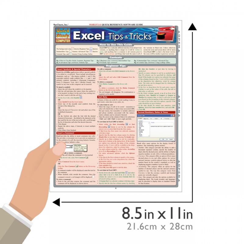 Quickstudy | Excel: Tips & Tricks Laminated Reference Guide