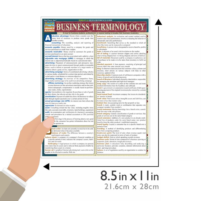 Quickstudy | Business Terminology Laminated Reference Guide