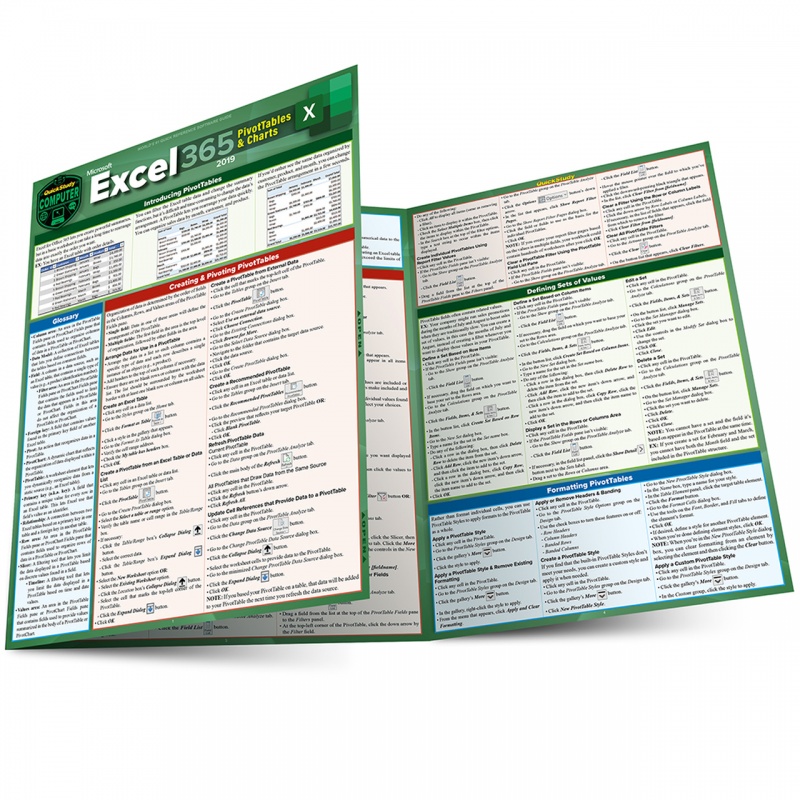 Quickstudy | Excel 365 Pivot Tables & Charts Laminated Reference Guide