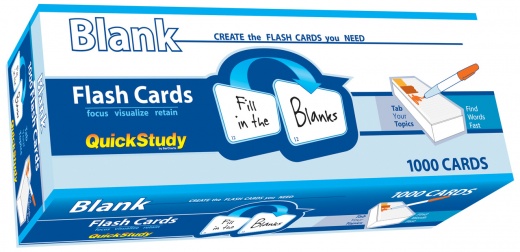 Quickstudy Blank Flash Cards