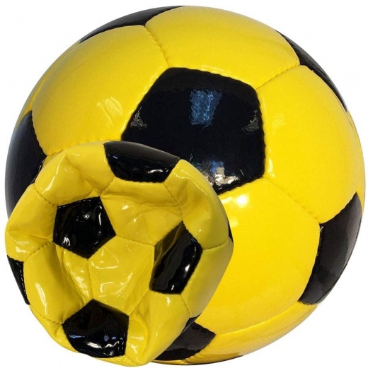 Bulk Deflated Gold Yellow Black Classic Traditional Soccer Balls