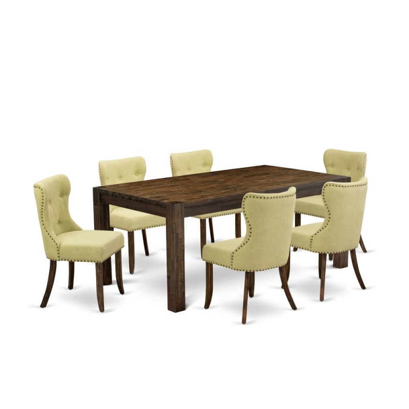7-Piece Dining Room Table Set with 6 Chairs