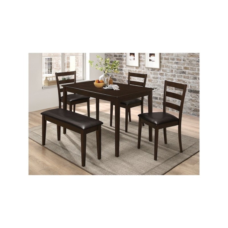 Guillen 5-Piece Rectangular Dining Table Set Cappuccino